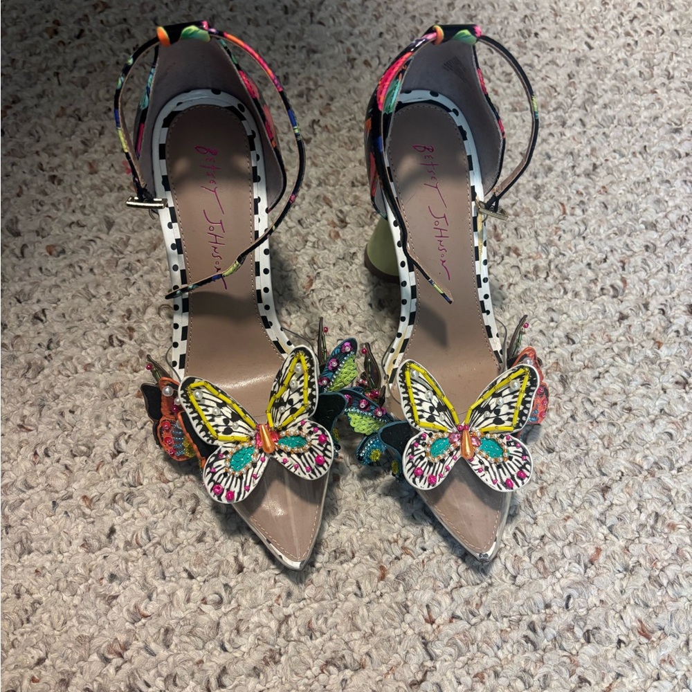 Betsey Johnson Colorful Butterfly Heels